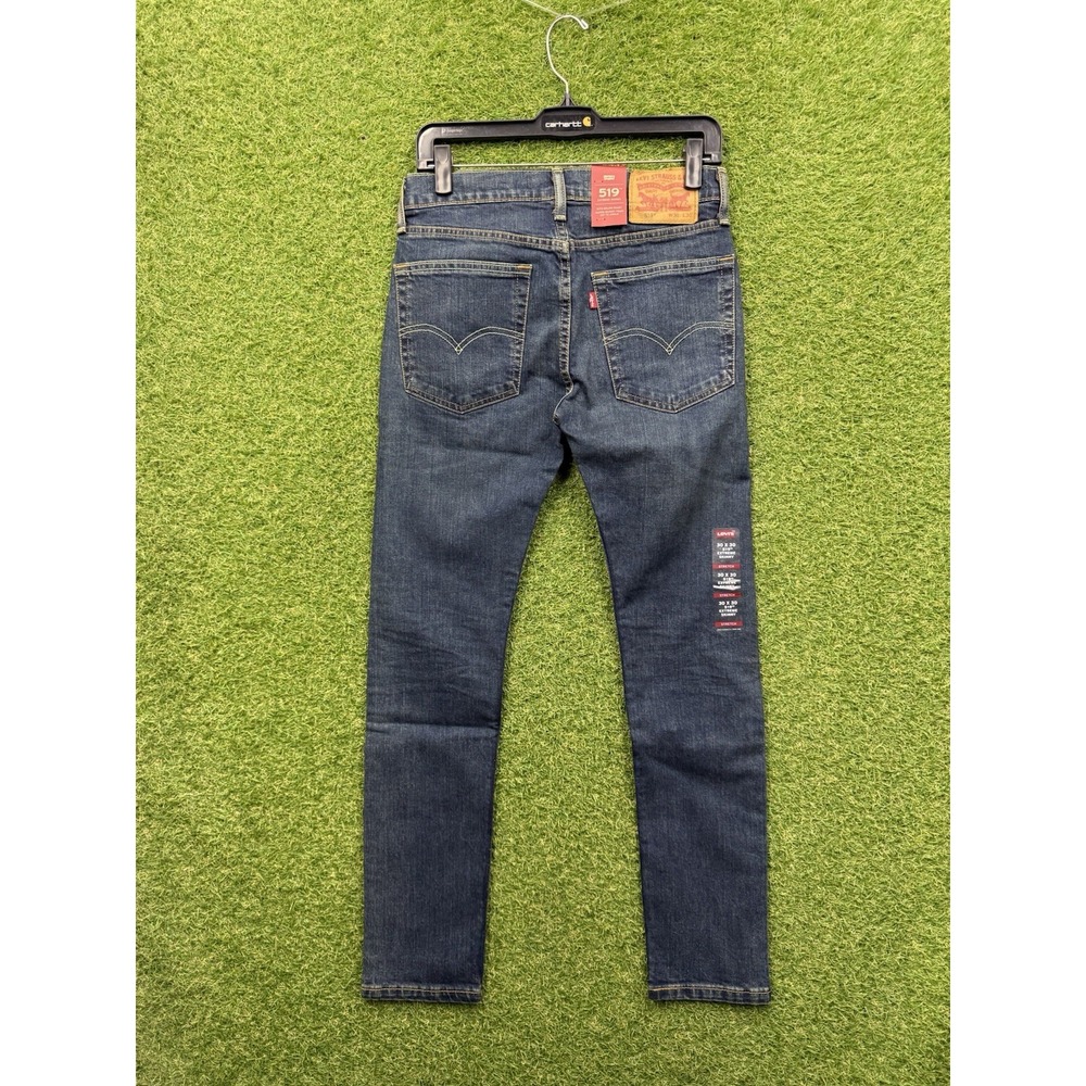 Levis 519 Jeans Mens 30x30 Extreme Skinny Stretch Sits Below Waist Dark Wash NWT